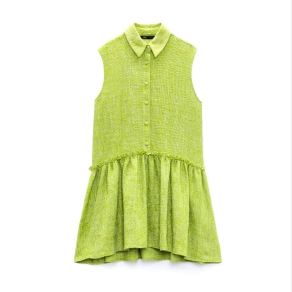 ZARA Green Tweed Mini